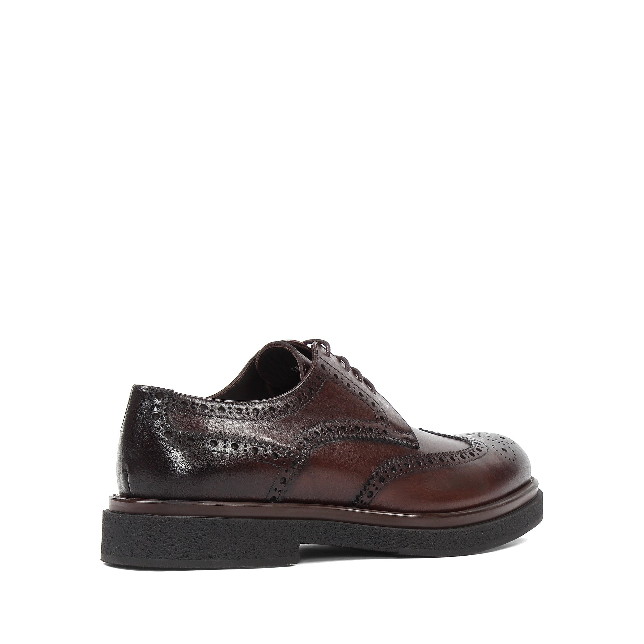 Elegante Herren Derby-Schuhe aus braunem Leder mit Brogue-Muster (395-2887)