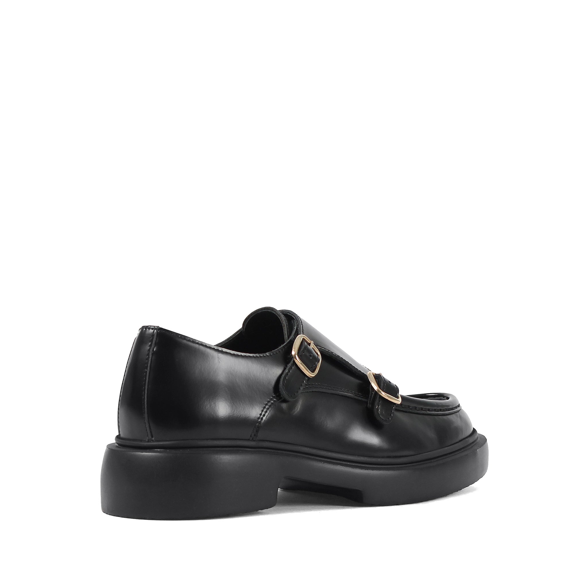 Herren Schuhe aus schwarzem Florantic-Leder mit Doppelmonk-Verschluss (064-1046)