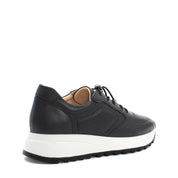 Damen Sneaker Schwarz aus Leder mit Perforation (366-28219)