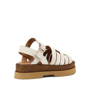 Women’s Beige Suede Leather Velcro Strap Platform Sandals (559-30008)