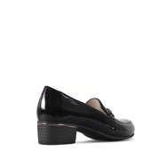 Damen Schwarze Lackleder-Klassikschuhe mit Blockabsatz (494-25823)