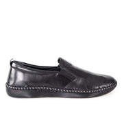 Damen Schwarze Leder-Ballerinas für Freizeit (383-4035)