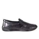 Damen Schwarze Leder-Ballerinas für Freizeit (383-4035)