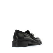 Women's Black Leather Loafers (029-20144)