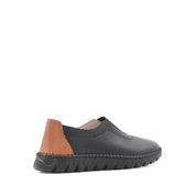 Damen Slipper Schwarz aus Leder mit EVA-Sohle (664-25914)
