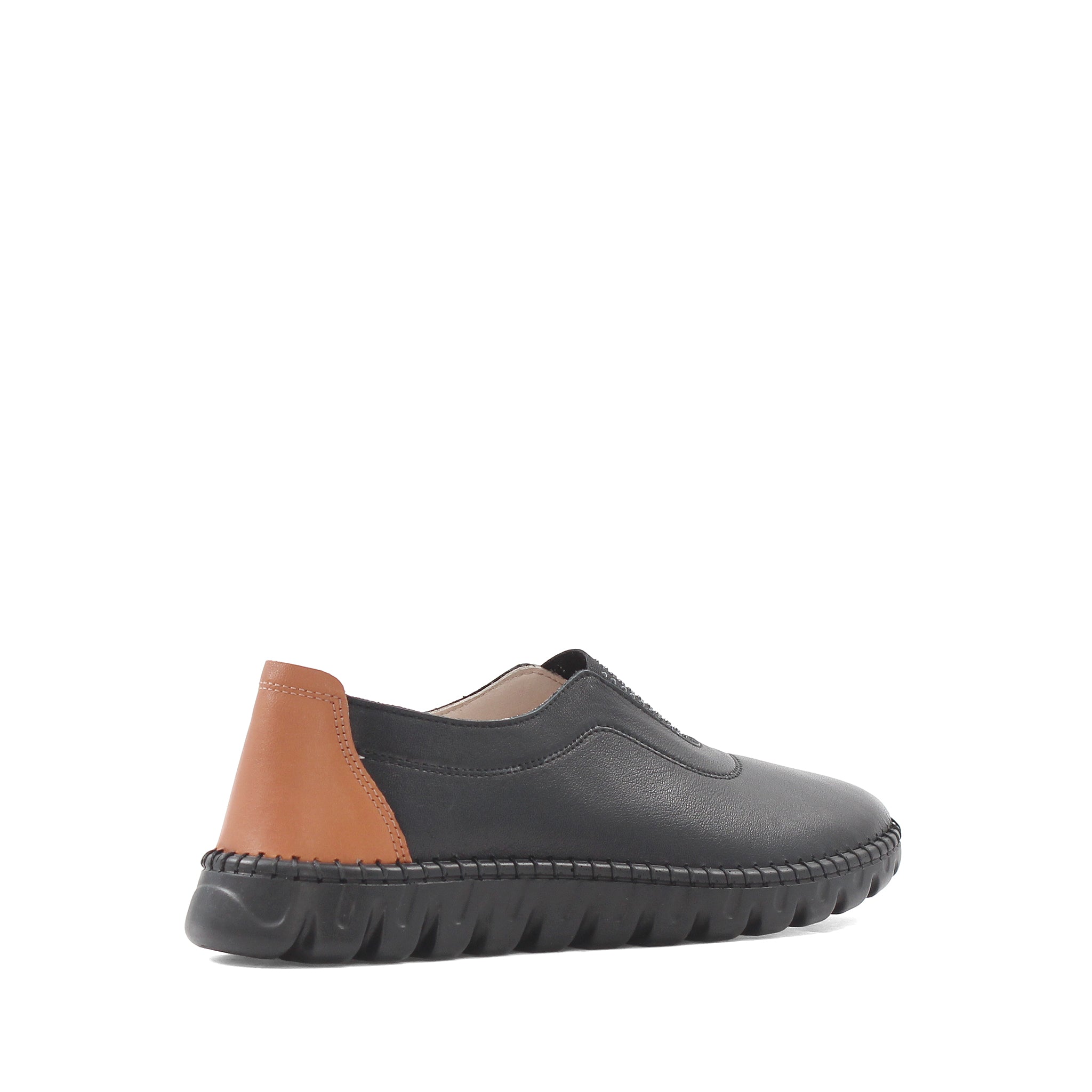 Damen Slipper Schwarz aus Leder mit EVA-Sohle (664-25914)
