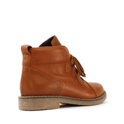 Damen Hellbraune Leder-Schnürstiefel mit Blockabsatz (559-30000)
