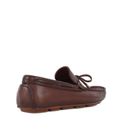 Men’s Brown Leather Driving Loafers – Classic Moccasins with Bow (764-5400)