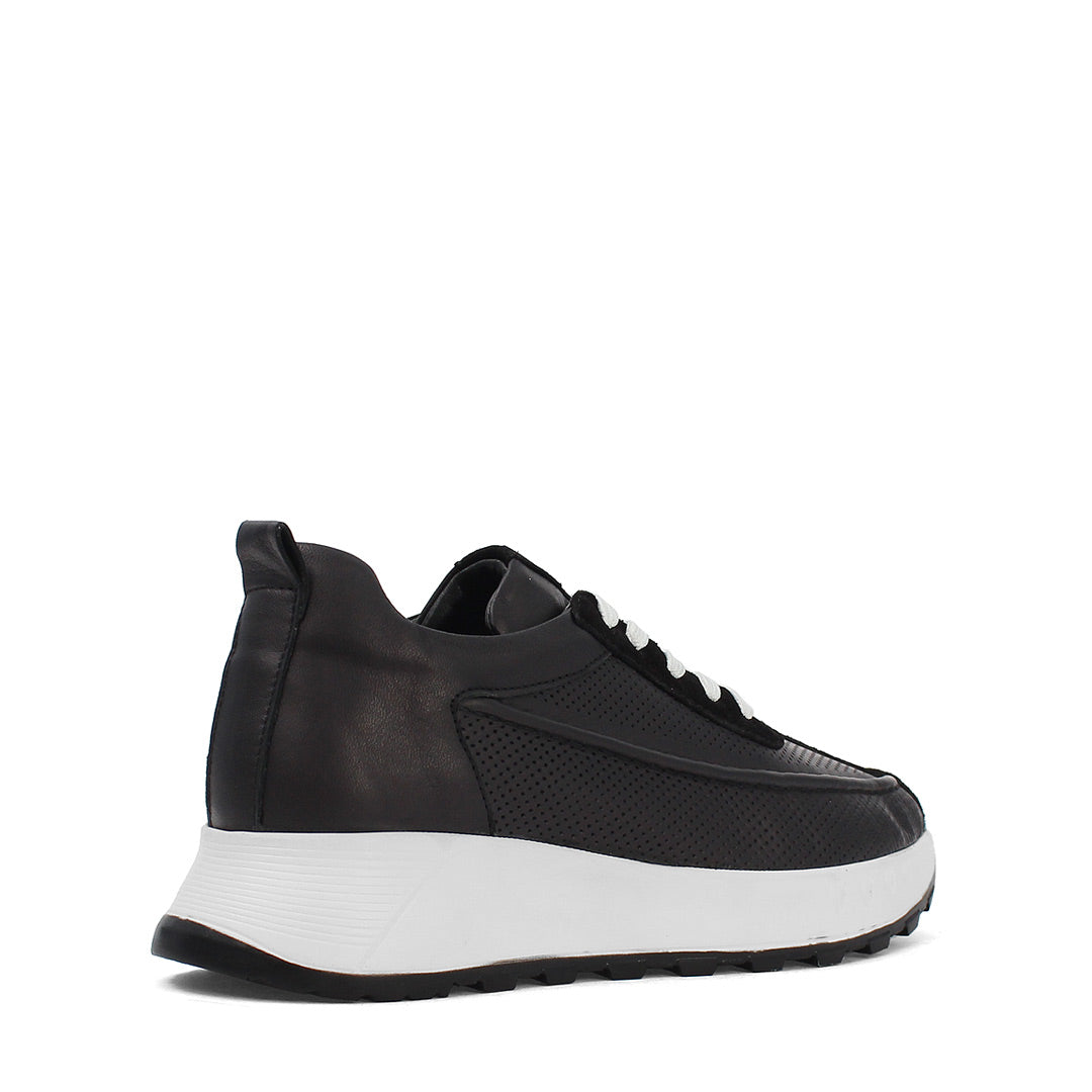 Sneaker aus schwarzem Leder – Leicht & Bequem (686-29205)