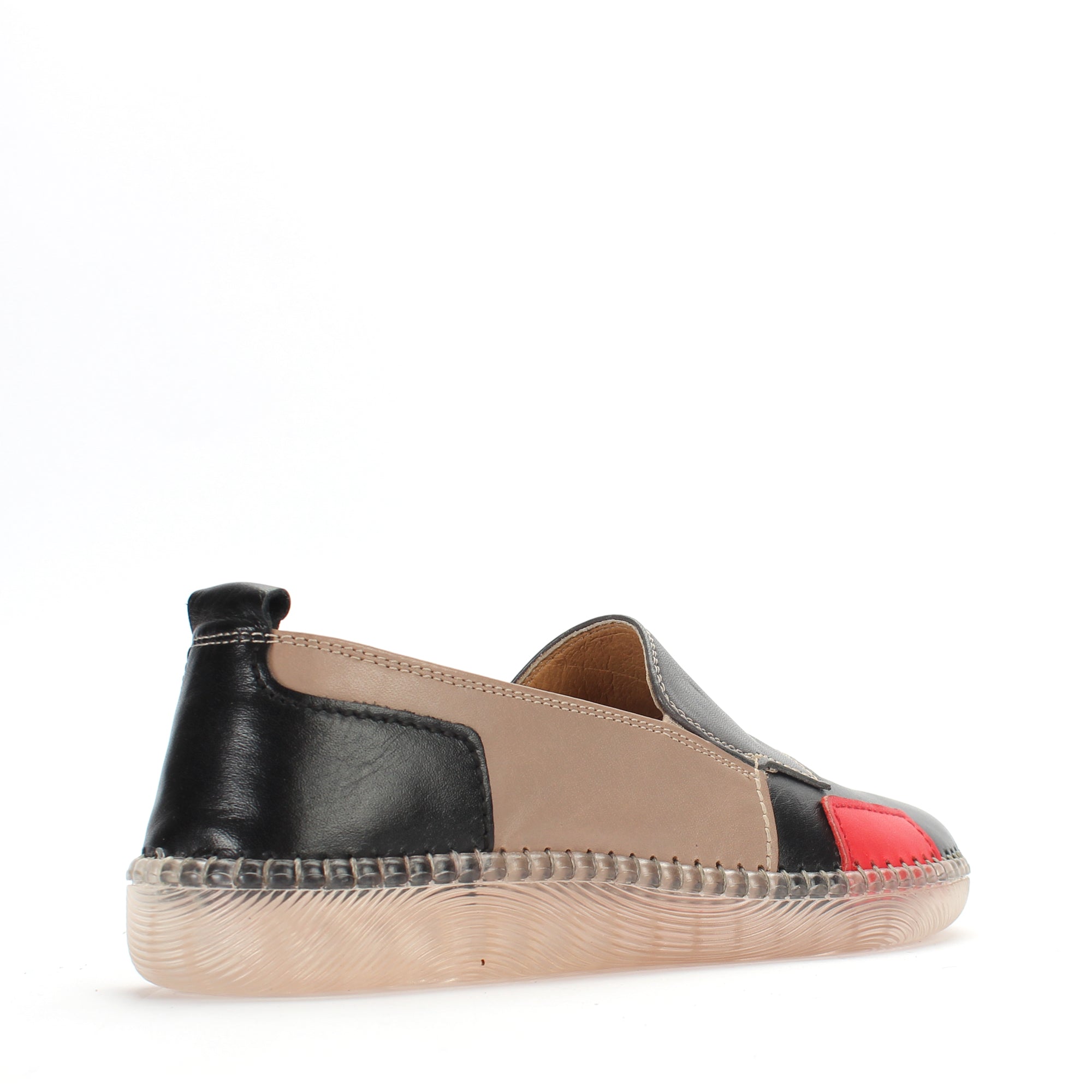 Damen Schwarze Ballerinas mit Multicolor-Akzenten (383-20901)