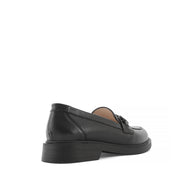 Damen Schwarze Leder Loafer mit Stilvollem Akzent (494-25824)