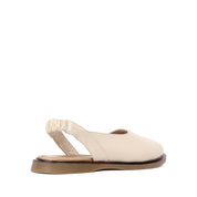 Women's Beige Leather Sandals with Adjustable Buckle (541-23074)