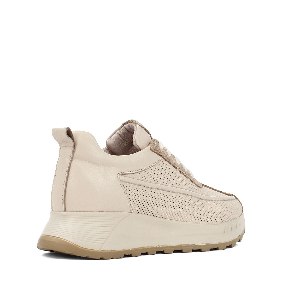 Damen Sneaker aus beigem Leder – Leicht & Atmungsaktiv (686-29205)