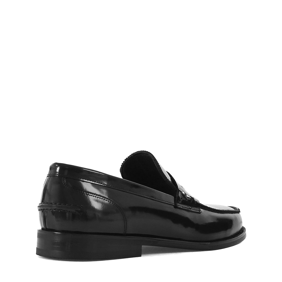 Men’s Black Patent Leather Loafers – Elegant Slip-On Dress Shoes (747-4537)