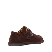 Damen Flache Schuhe Braun Wildleder mit Schnalle und Komfortsohle (726-28411)