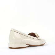 Women's Beige Patent Leather Loafers (686-29200)