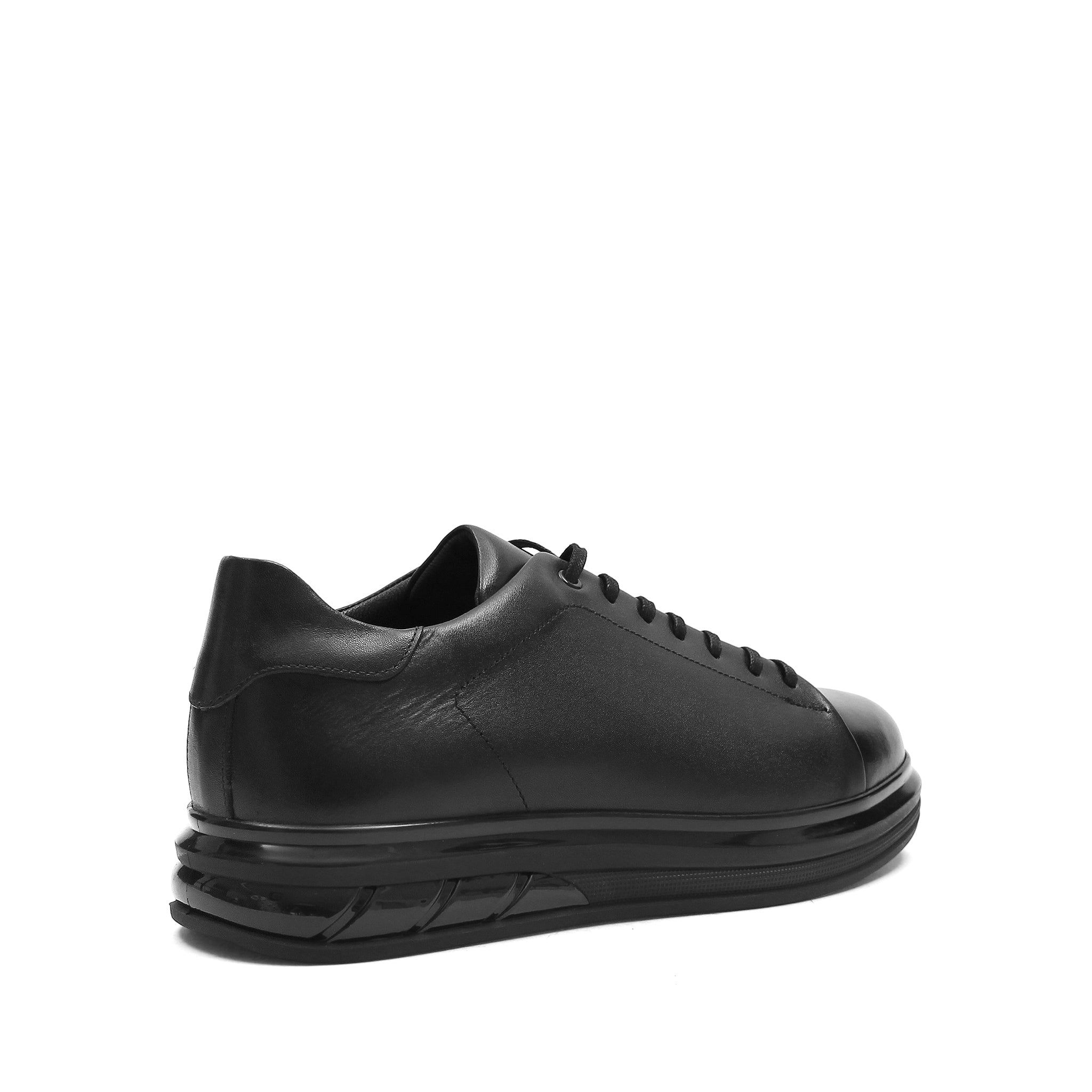 Men’s Leather Sneakers with Durable Sole – Black (691-3439)