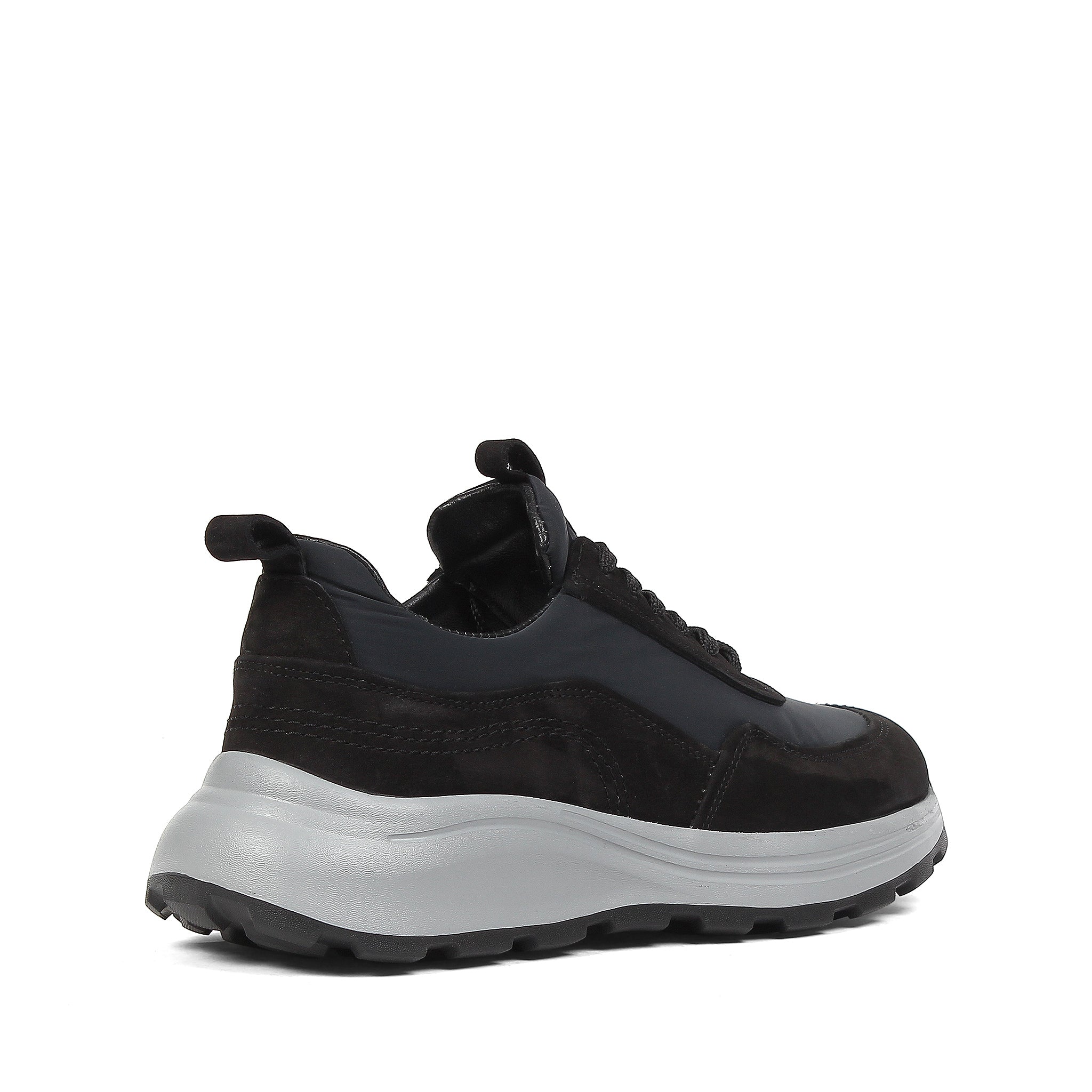 Men’s Black Suede Leather Sneakers (696-7101)