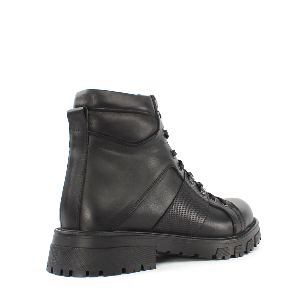Herren Schwarze Leder-Boots mit Warmfutter (550-769)