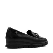 Damen Schwarze Leder Loafer zum Hineinschlüpfen (753-31804)