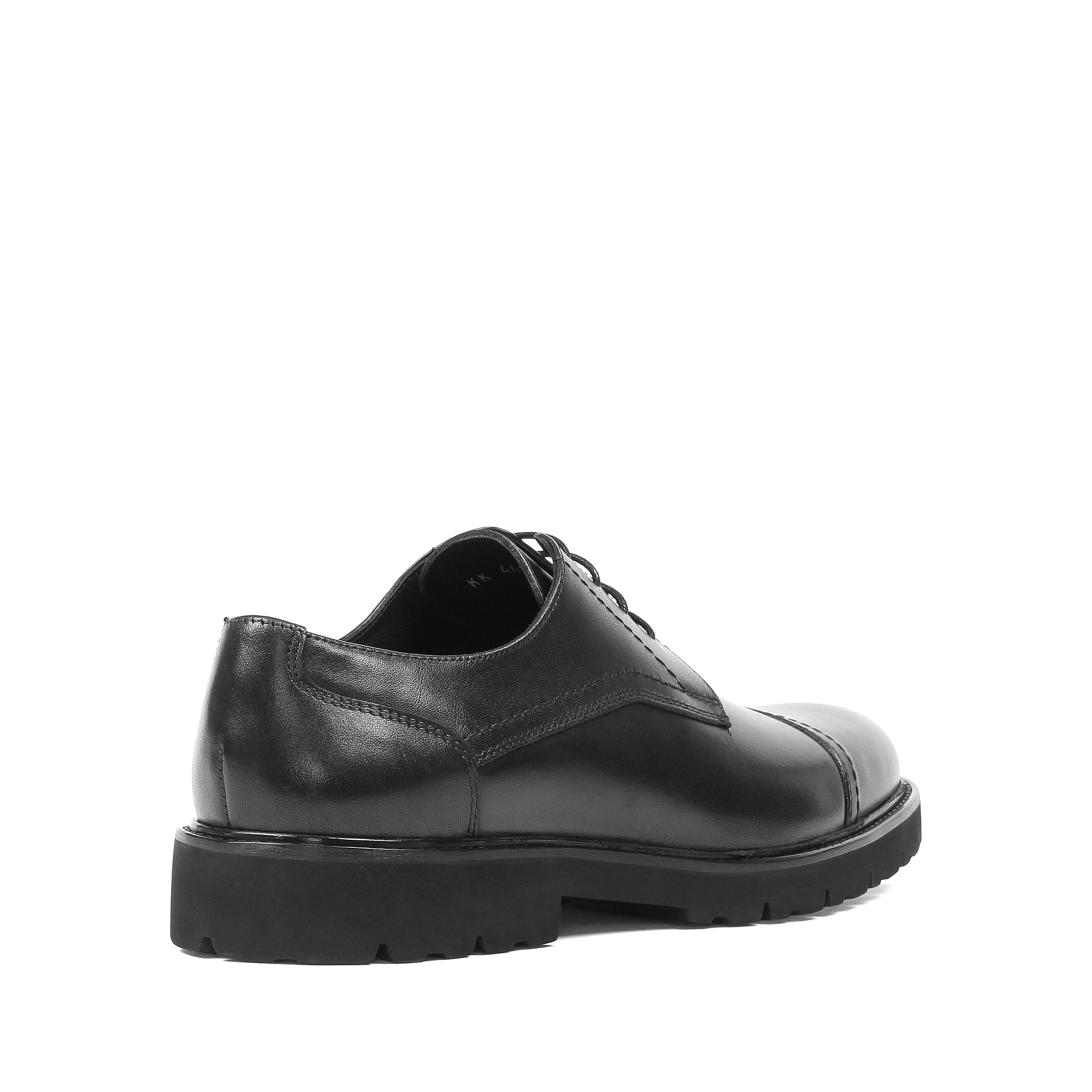 Herren Derby-Schuhe aus schwarzem Glattleder mit Kappnaht und EVA-Sohle (395-2888)