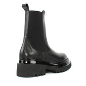 Damen Schwarze Leder-Chelsea-Stiefel mit Plateau (716-26805)