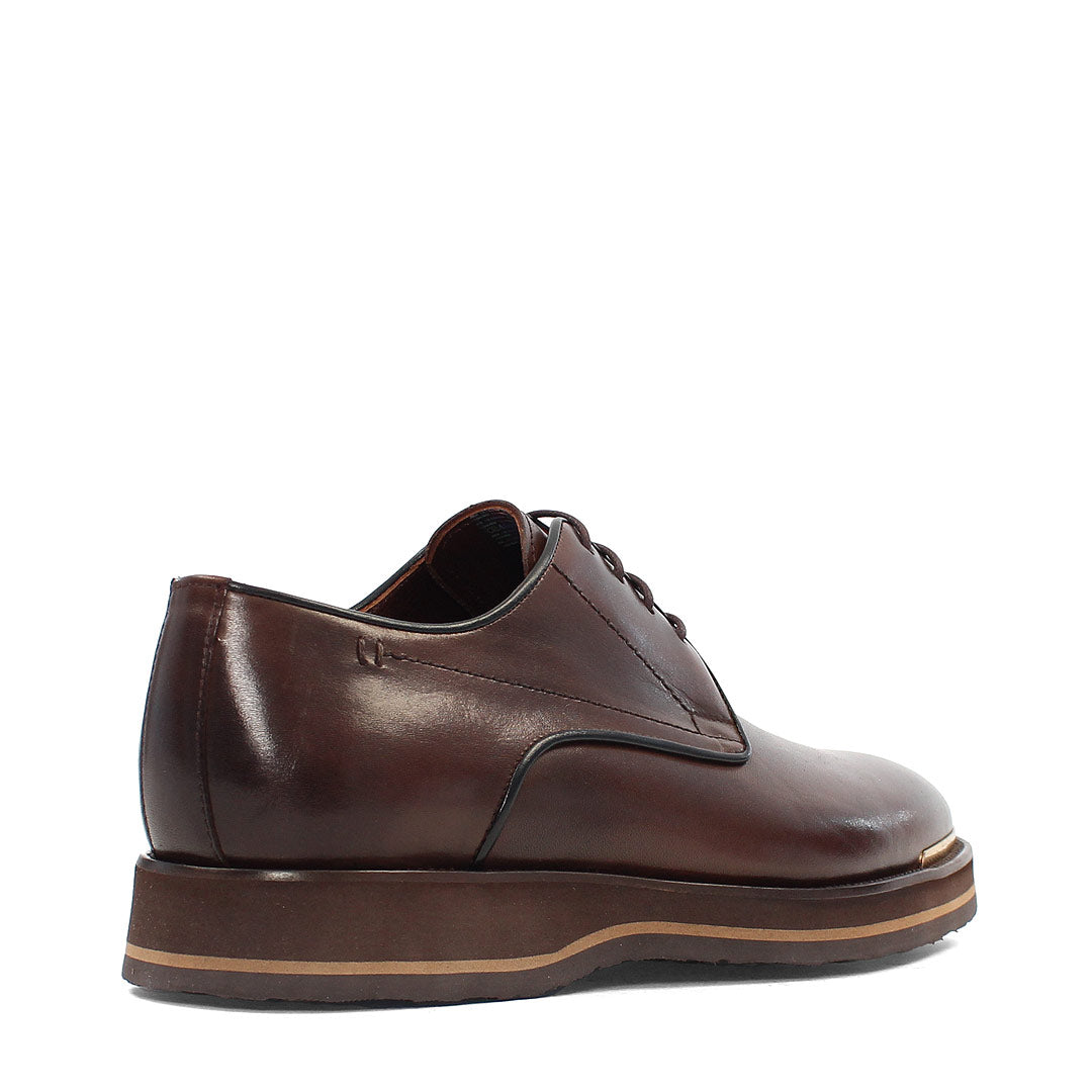 Men’s Brown Leather Lace-Up Dress Shoes with EVA Sole (406-4421)