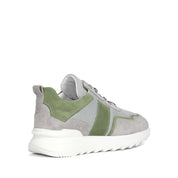 Herren Sneaker aus grauem Wildleder mit grünem Mesh (448-1913)