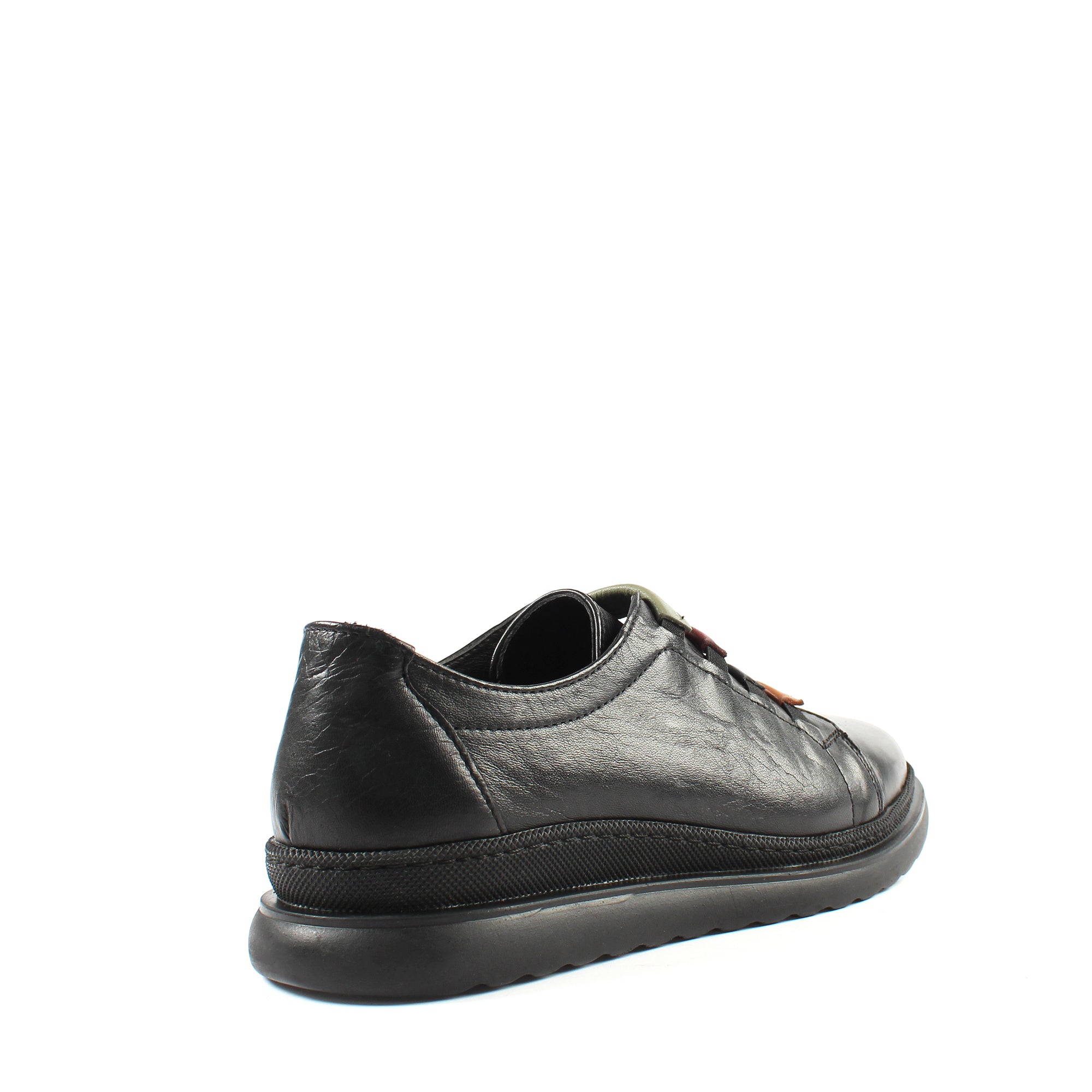 Damen Schwarze Leder-Freizeitschuhe (719-27311)