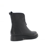 Damen Schwarze Lederstiefeletten mit Reißverschluss (338-23422)
