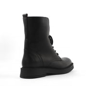 Damen Schwarze Leder-Schnürstiefel (376-20434)