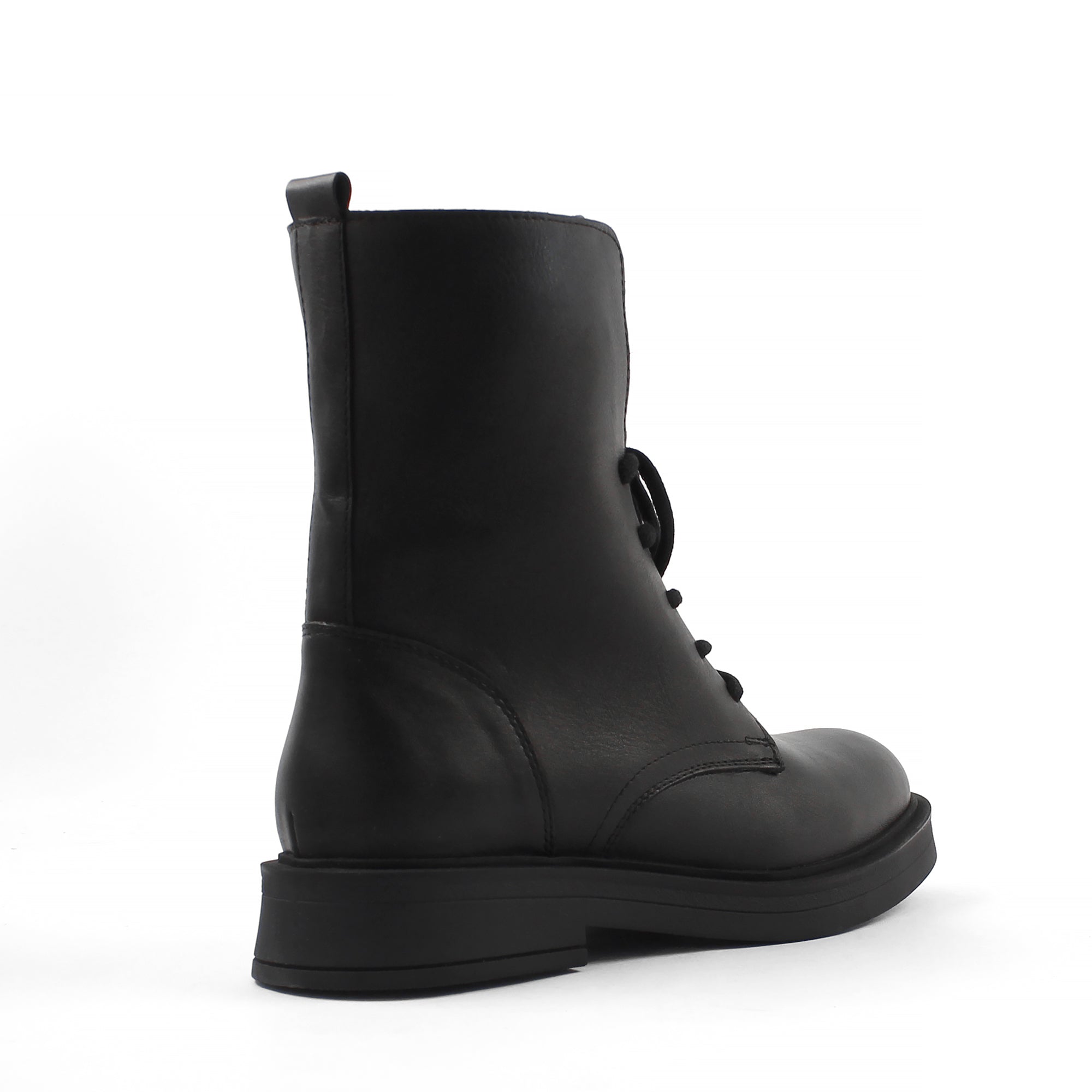 Damen Schwarze Leder-Schnürstiefel (376-20434)