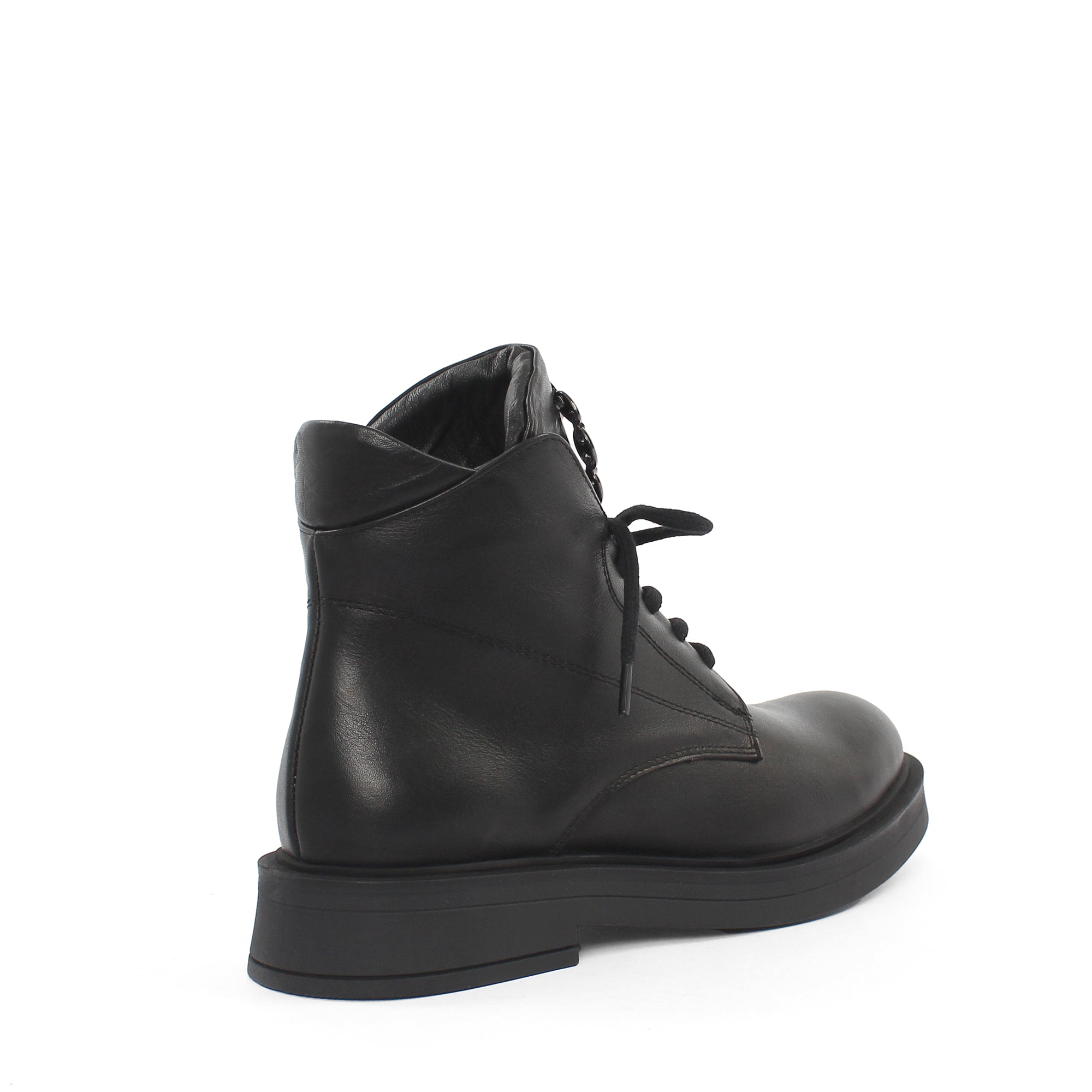 Women's Black Leather Boots (376-20436)