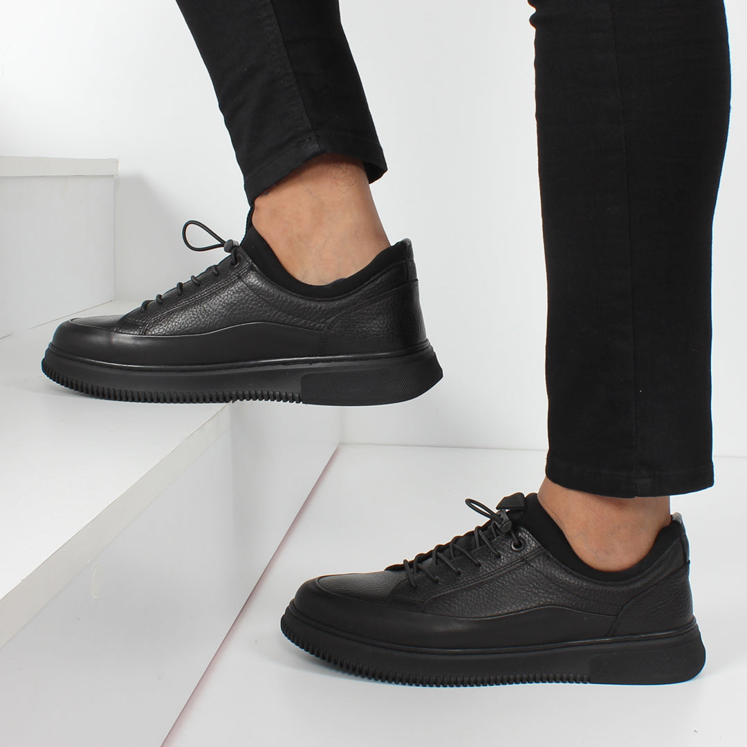 Herren Schwarze Casual Schuhe aus Leder (550-756)