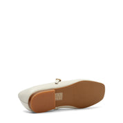 Damen Ballerinas aus Leder in Beige mit Riemenverschluss (085-29403)