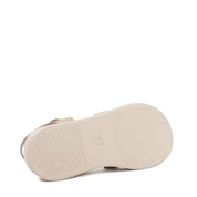 Damen Leder Sandalen Beige mit Verstellbarer Schnalle (366-28216)