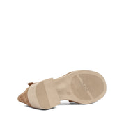 Women's Tan Suede Leather Sandals with Adjustable Buckle (796-42303)