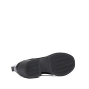 Women's Black Patent Block Heel Oxford Shoes with Laces (727-28639)