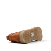 Damen Hellbraune Leder-Schnürstiefel mit Blockabsatz (559-30000)
