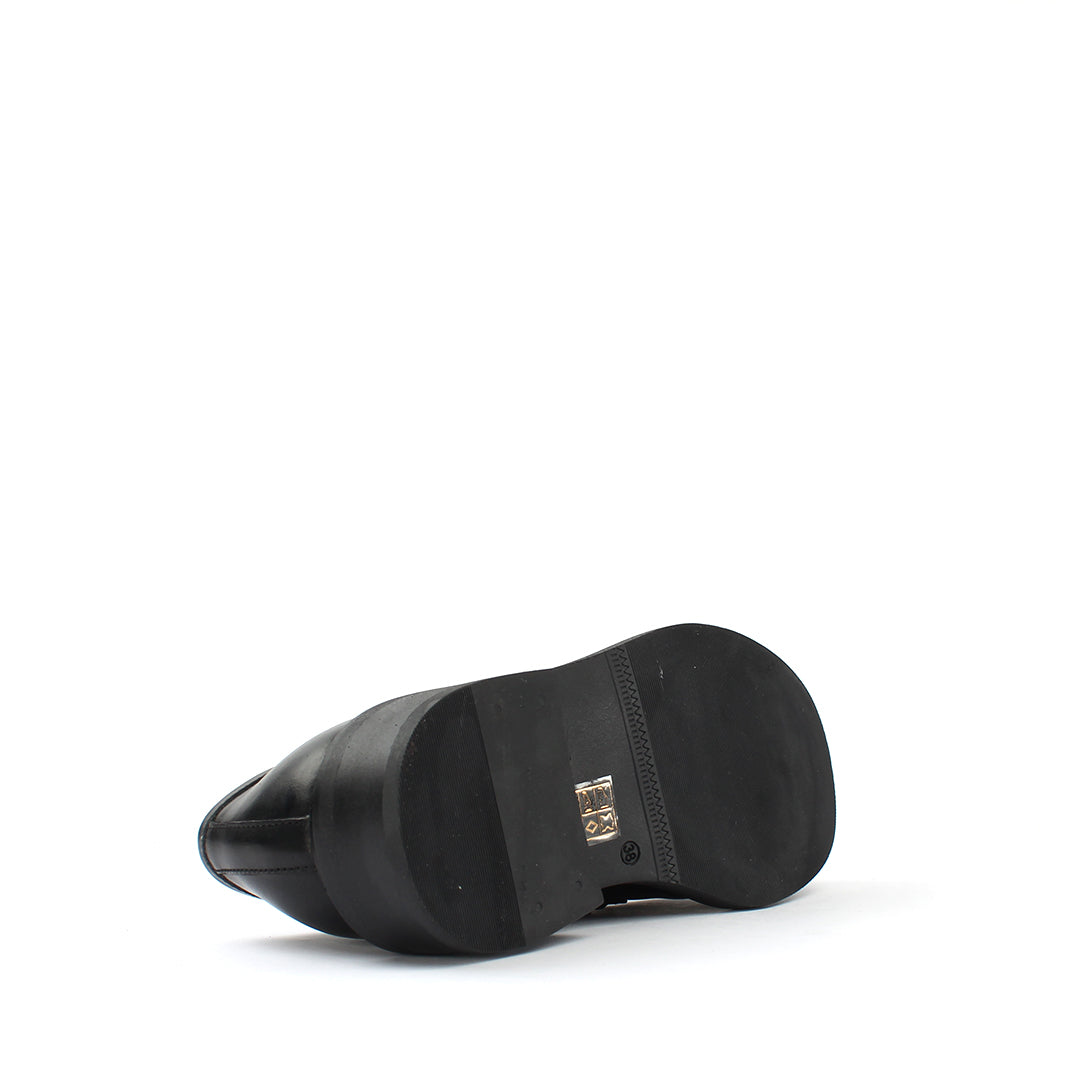 Women's Black Leather Loafers (029-20144)