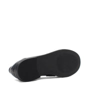 Women's Black Leather Tassel Loafers – Classic Slip-On Style (085-29407)