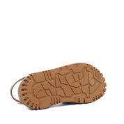 Women’s Brown Leather Velcro Strap Platform Sandals (728-28507)