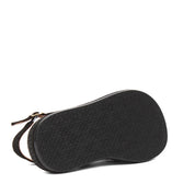 Women's Black Suede Leather Sandals with Adjustable Buckle (726-28432)