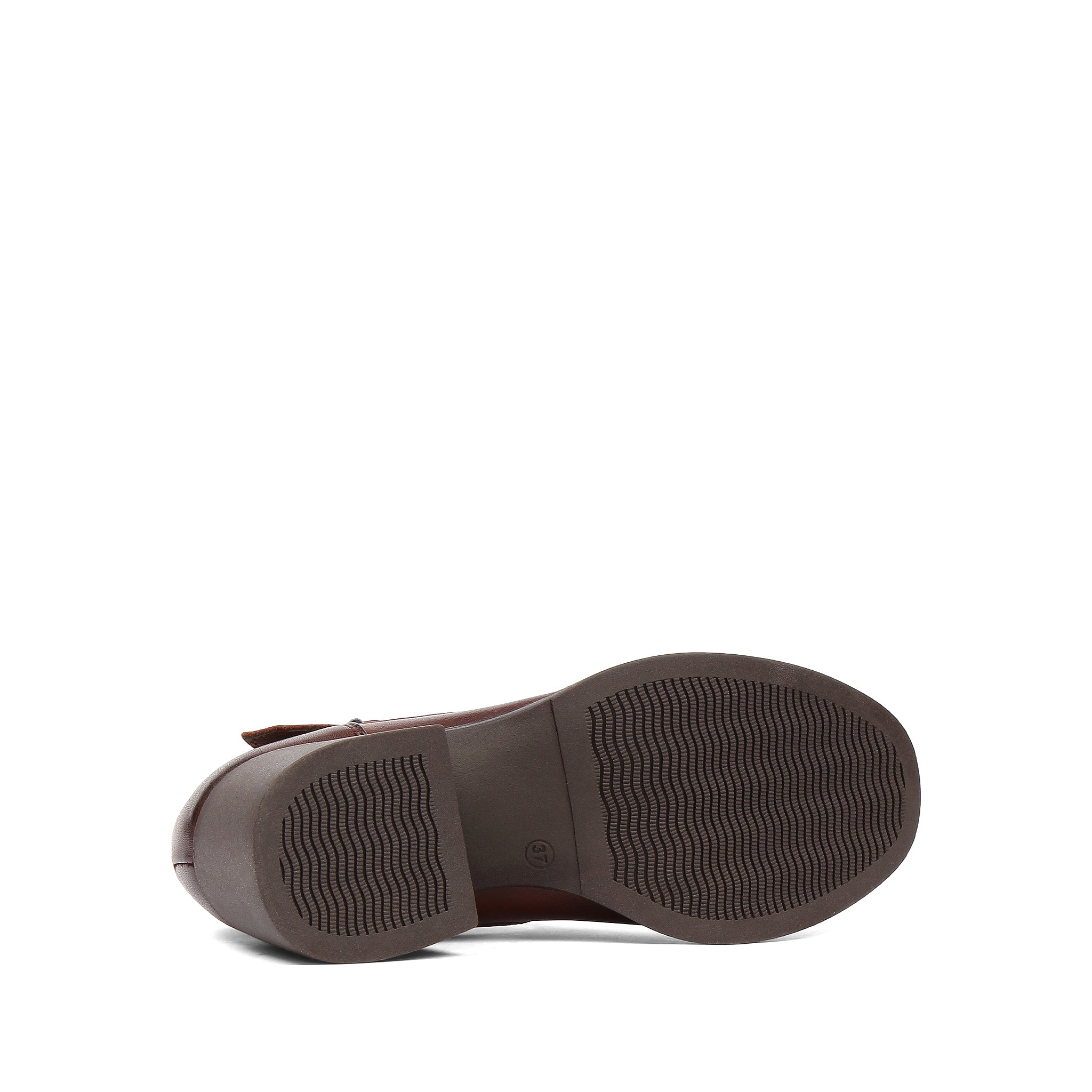 Damen Blockabsatz Schuhe Hellbraun Leder mit Schnallenriemen (727-28634)