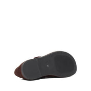 Damen Flache Schuhe Braun Wildleder mit Schnalle und Komfortsohle (726-28411)