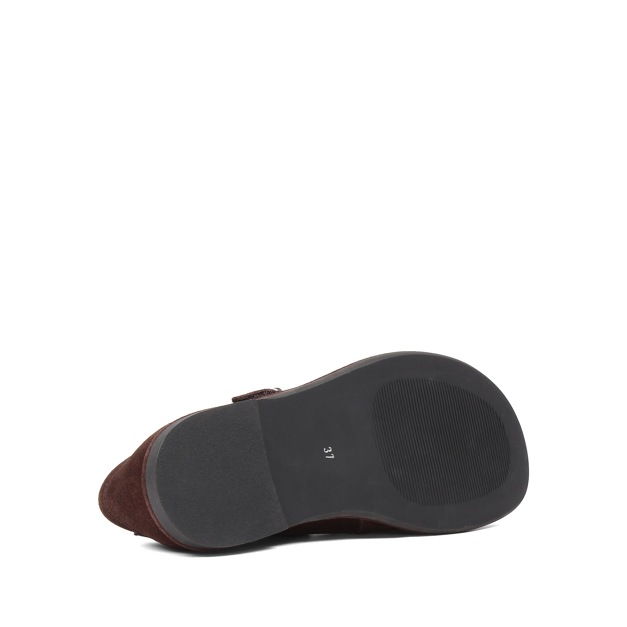 Damen Flache Schuhe Braun Wildleder mit Schnalle und Komfortsohle (726-28411)