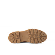 Women's Tan Leather Combat Boots with Chunky Sole (029-20136)