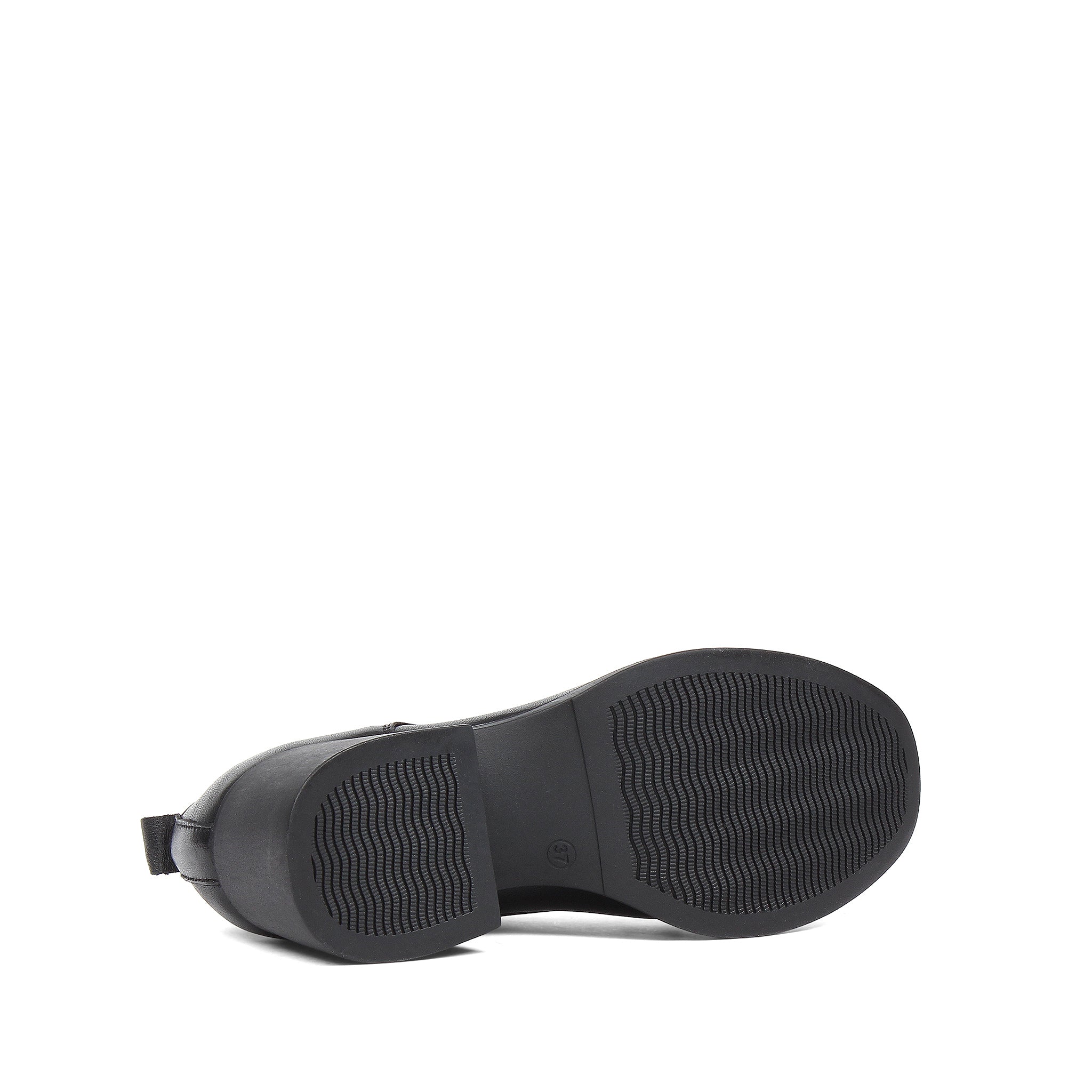 Damen Oxford Schuhe Schwarz Glattleder mit Blockabsatz und Schnürung (727-28639)