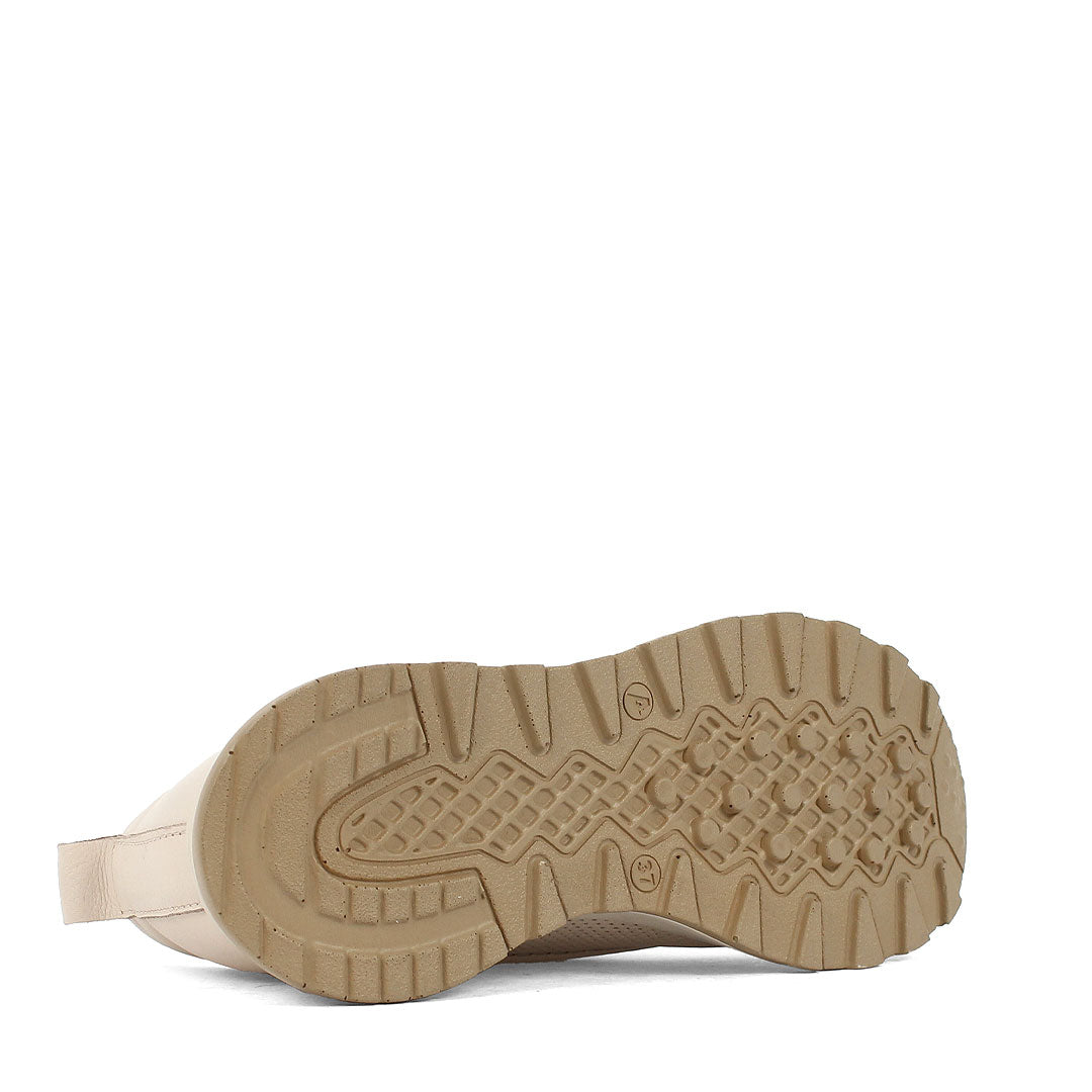Damen Sneaker aus beigem Leder – Leicht & Atmungsaktiv (686-29205)