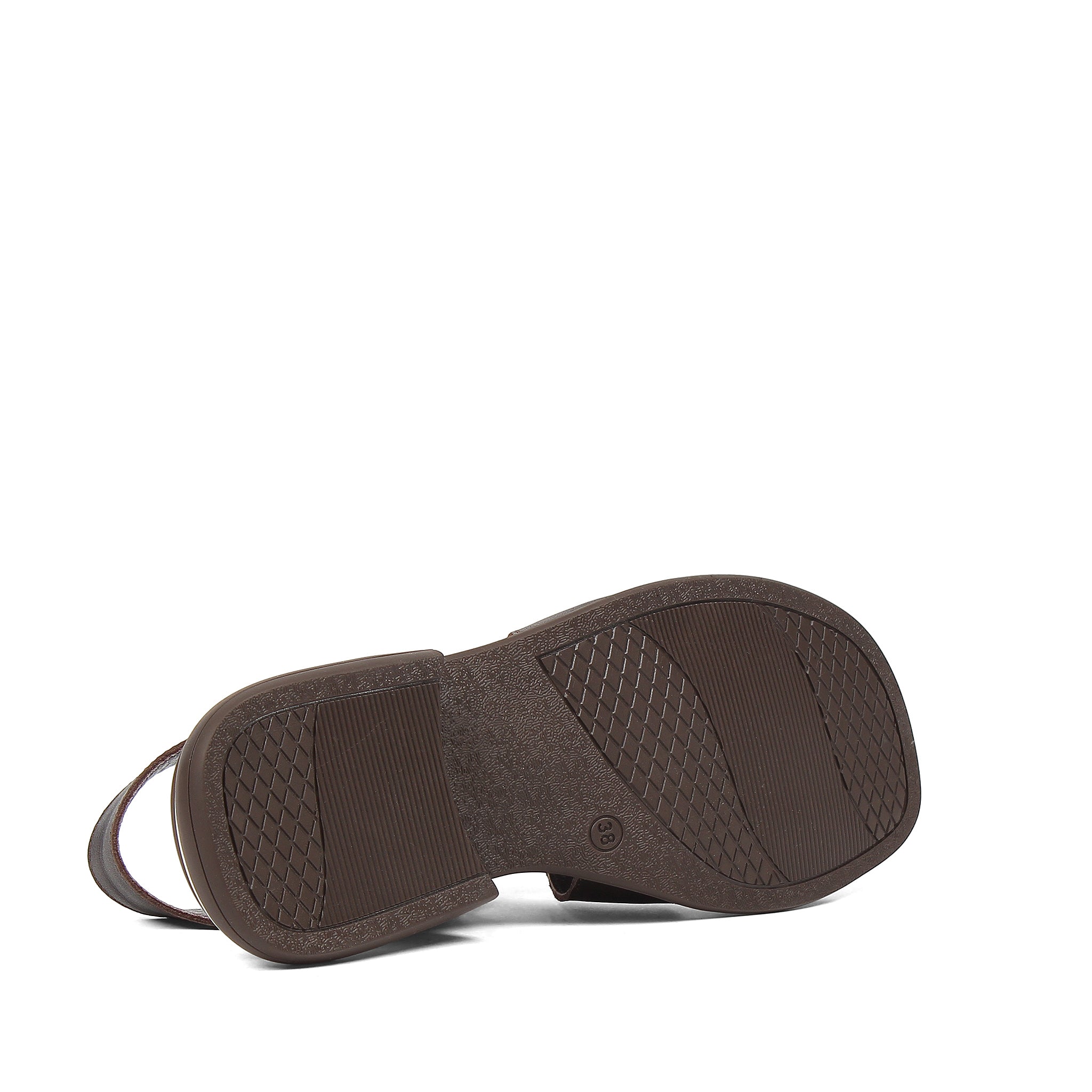 Women’s Brown Leather Velcro Strap Sandals (784-41607)